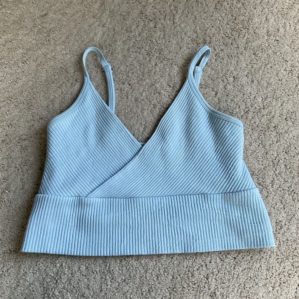 🪸 PacSun Sky Blue Ribbed Tank Top - Cropped